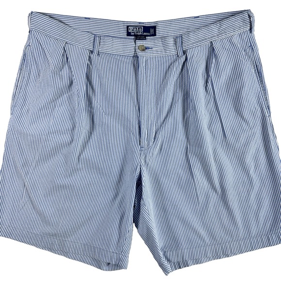 Polo Ralph Lauren Other - Polo Ralph Lauren Seersucker Tyler Shorts Mens 40 Blue White‎ Stripes Preppy 8"
